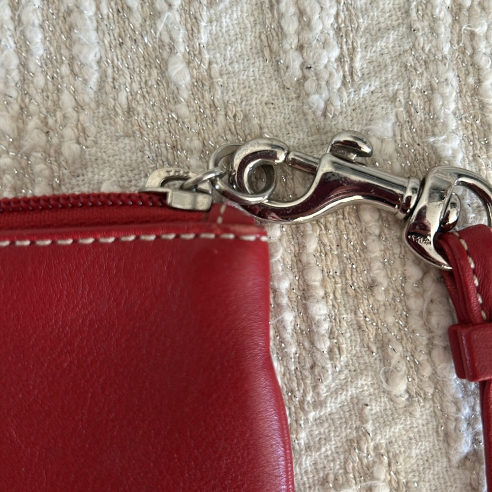 Coach Red Leather Wristlet - Picture 4 of 14